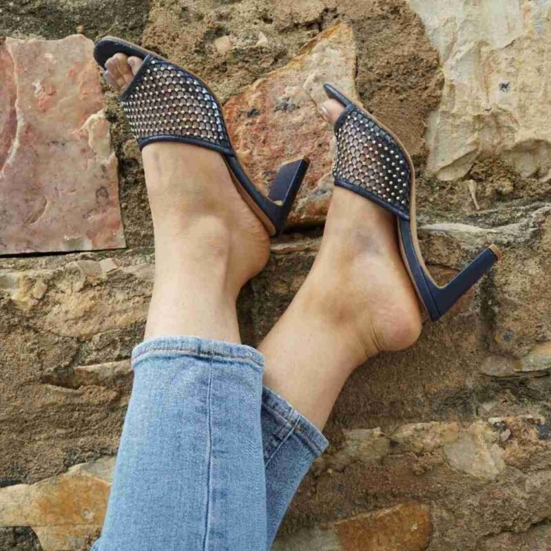 mesh blue heels